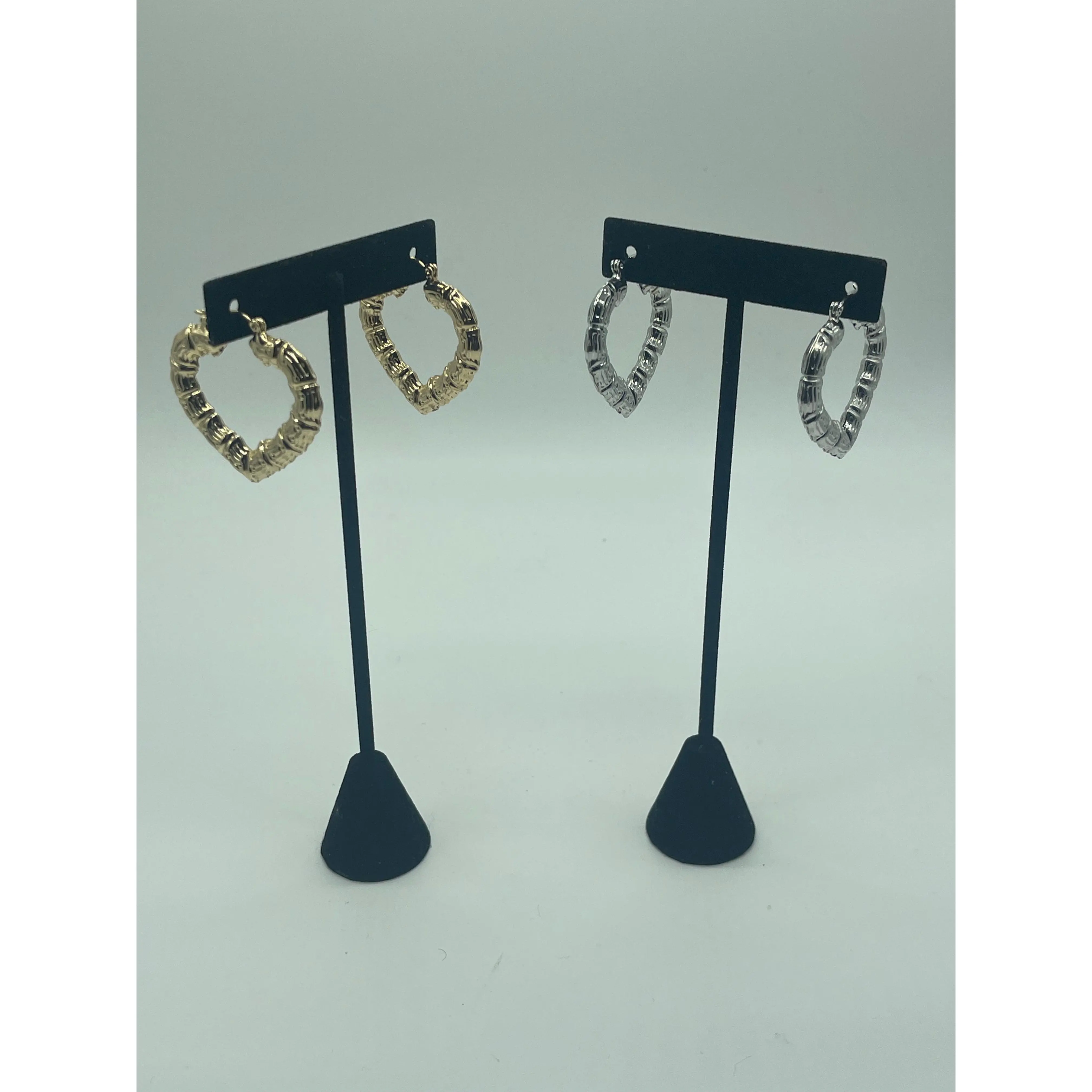 Heart bamboo earrings