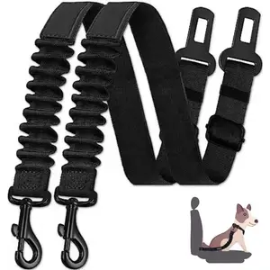 High Quality Car Seat Belt Dog Cat Leash Retractable Buffer Elastic Reflective Rope Leash Rope Dog Lead, Safety Harnesses, Durable Reflective Harness