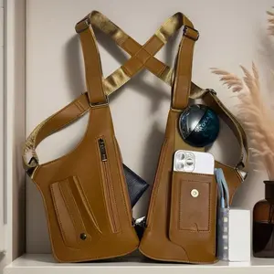 Adjustable Shoulder Armor Wallet with Hidden Underarm Strap for Men and Women Two Compartments Anti-Theft Design