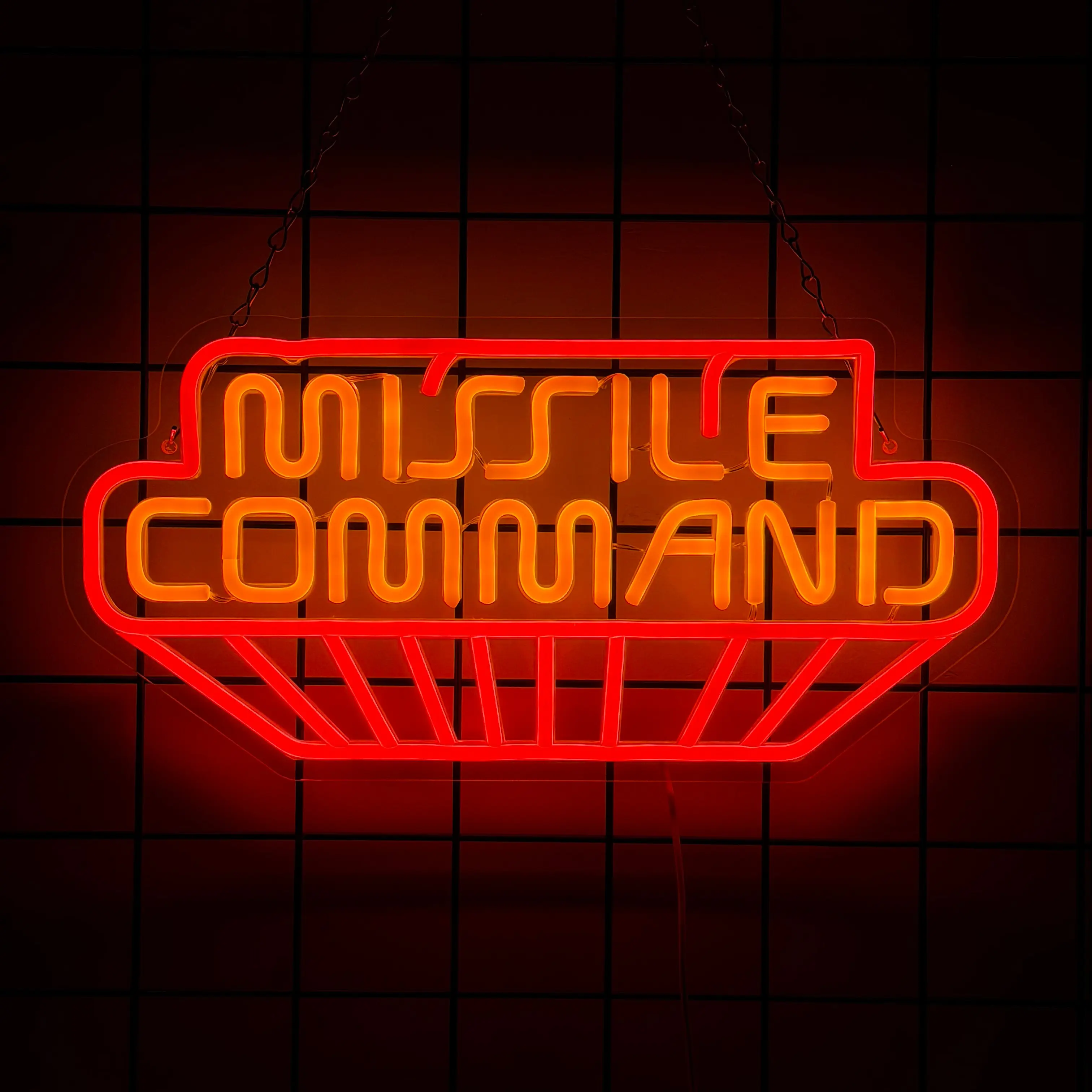 Atari Missile Command Neon Sign, Retro Arcade USB-Powered Acrylic Illuminated Sign Light with Wall Mount, Bright Uniform Illumination, Durable LED Light Strips for Collectors’ Man Caves
