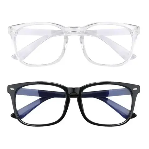 SpringStatements Unisex Full Rim Polycarbonate Rectangular Modern Blue Light Glasses - 99% Blue Light Blocking, UV Protected, Anti-Eyestrain, Anti-Glare for Computer Work, Sun Protective Eyewear