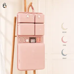 Hanging Travel Organizer Foldable Packing Cube Luggage Bag Toiletry Pouch Multiple Compartments Machine Washable Wardrobe Suitcase Insert Carry On Top Handle for Ladies Men Families Weekend Trip Business Travel Hospital Maternity Bag Vacation Daily Use