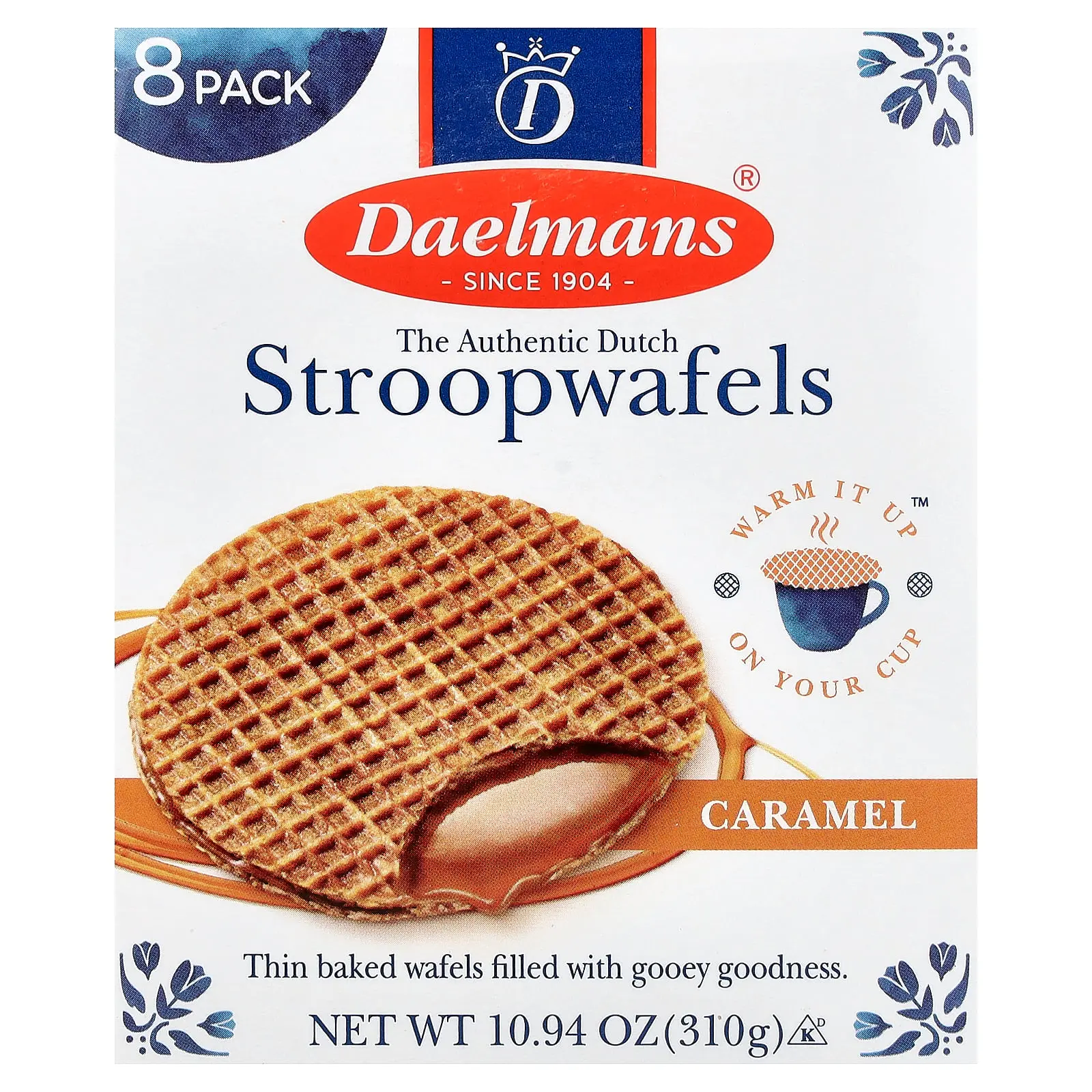 Daelmans Stroopwafels, Caramel, 8 Waffles, 10.94 oz (310 g)