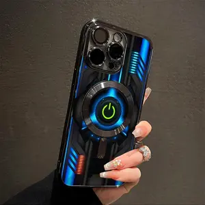 Aesthetic Electroplated TPU Casing For iphone 17Air 16 15 14 13 12 11 PRO MAX PLUS Metal Magnetic MagSafe 3D Model Men's Style Pattern Soft Silicone Shockproof Protector shockproof Phone Cases Shell Cover