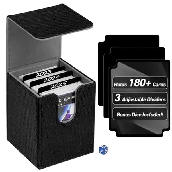 CardNest Deck Box Trading Card Holder Magnetic Closure PU Leather Organizer Holds 150 Sleeved Cards for MTG Yugioh Pokemon Game Night Collector Us dealsforyoudays