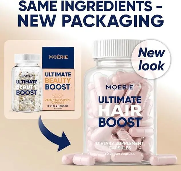 Moerie Ultimate Hair, Skin, Nails Boost Supplement for Women & Men 60 Capsules