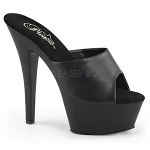 Women's Fashion 6-in High Heel Platform Sandal - KISS-201 Black PU Shoe