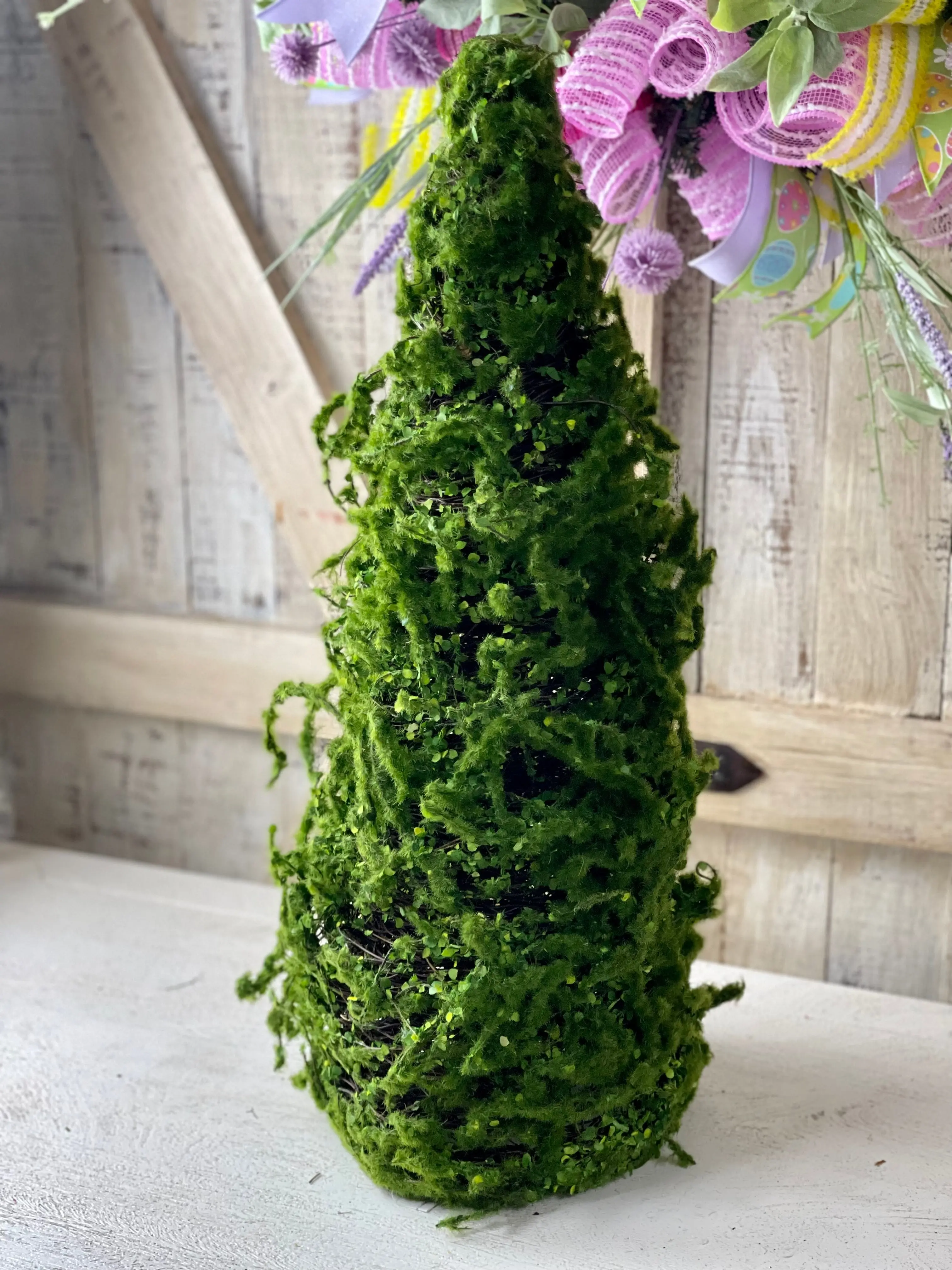 24 Inch Mossed Cone Tree