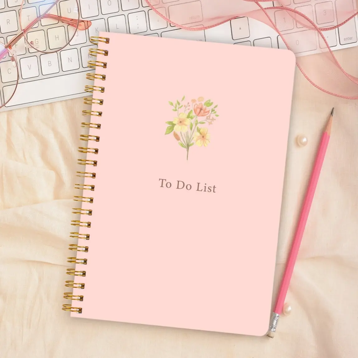 1pc Daily To Do List Notebook, Aesthetic Spiral Productivity Planner for Tasks, Priorities & Notes, Cute Desk Essential for Work, School, Study, Office, Perfect Gift for Students & Professionals, Spiral Bound Planner