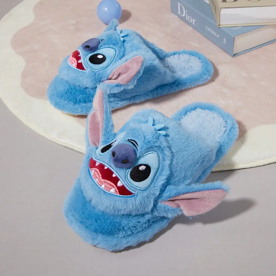 [2025 Special]Miniso Disney Stitch Indoor Slippers - Cozy Cartoon Shoes for All Ages - Comfortable & Anti-Slip, Perfect for Bedroom Wear,cozyvibes