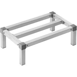 VEVOR Aluminum Dunnage Rack,  24” x 14” Commercial Food Floor Rack, 8” Off the Floor, 1000 lbs Capacity Adjustable Aluminum Storage Rack, for Storage in Restaurants, Kitchens, Garages and Vehicles