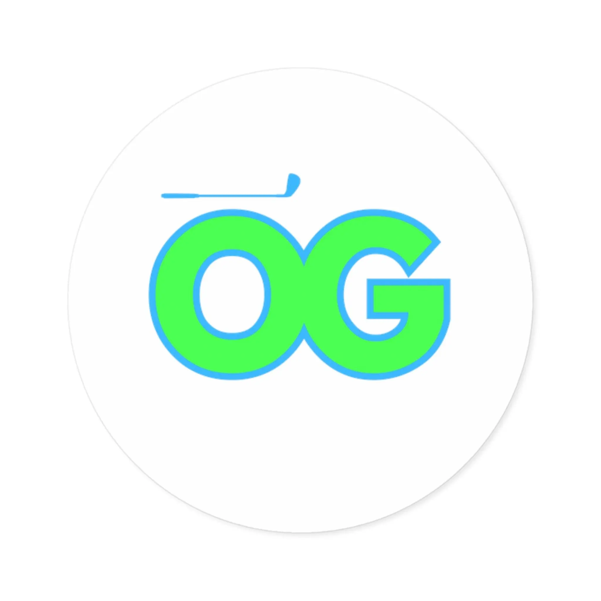 The Original Golf Gear Neon Green Logo Indoor/Outdoor Sticker