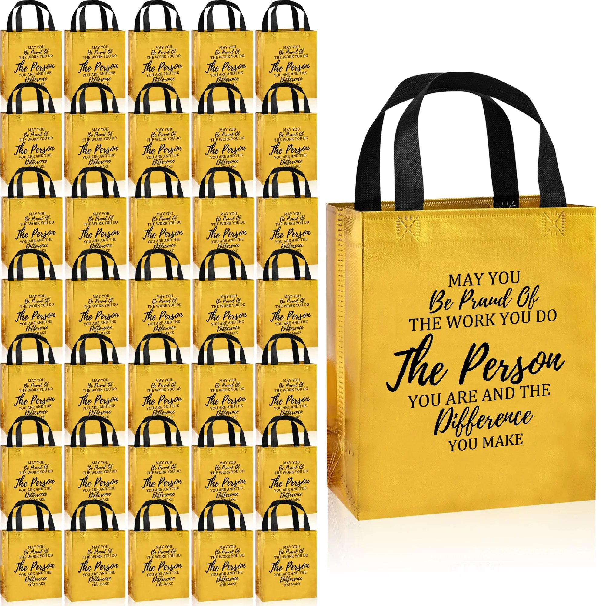 Thank You Gift Bag, 36pcs/set Reusable Gift Bag with Handle, Goody Bags, Gift Bags Bulk, Party Favor Bags, Party Gift Wrapping Supplies, Graduation Gift Bags, Grad Party Supplies for Employee, Teacher, Student, Secretary, Assistant