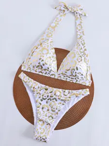 Sexy Halter Neck Women's Bikini Two-Piece Swimsuit Set, Bikinis Set, Halter String Bikini, Special Fabric, Comfortable and Durable, Perfect for Beach and Pool