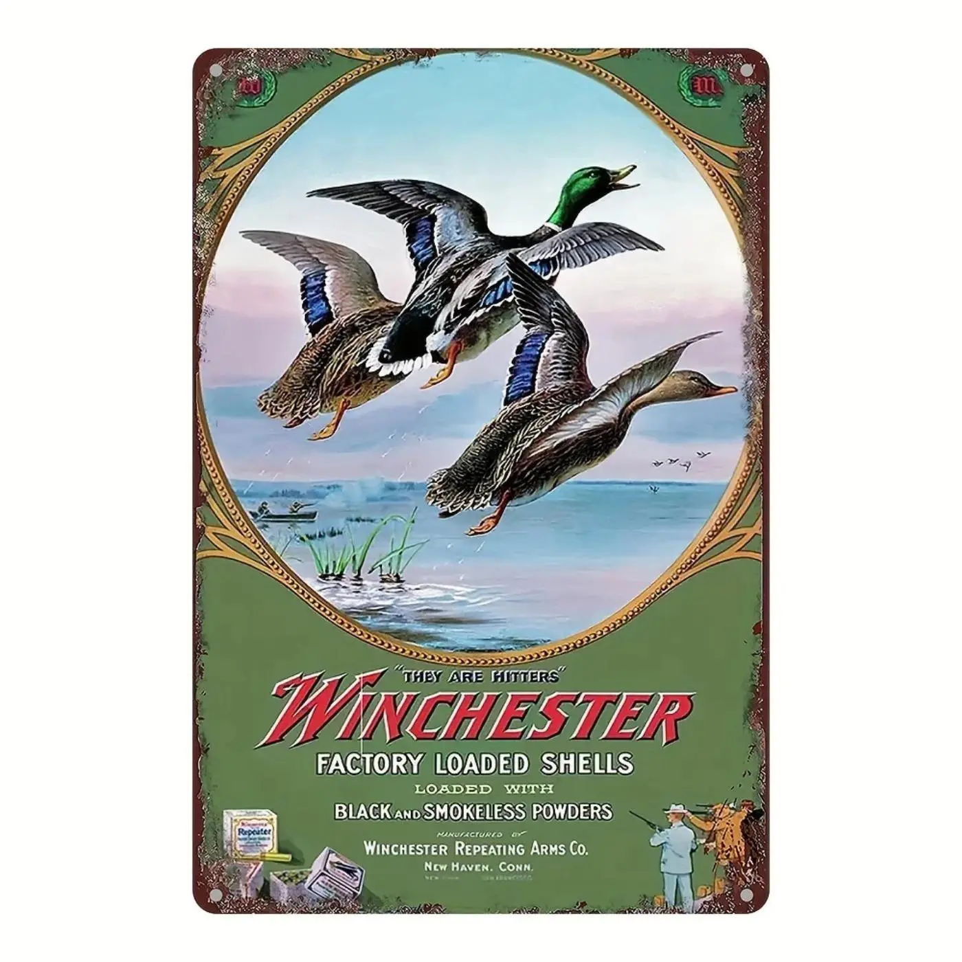 Vintage Winchester Duck Metal Sign, Decorative Wall Sign, Durable Wall Decoration for Home & Outdoor, Waterproof, Weather-Resistant, Perfect Gift Idea, Porch Sign