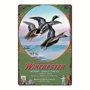 Vintage Winchester Duck Metal Sign, Durable Wall Decoration for Home & Outdoor, Waterproof, Weather-Resistant, Perfect Gift Idea