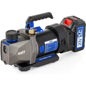 Motor Tech Cordless Lithium-Ion HVAC Vacuum Pump, 3 cfm Vacuum Pump, Battery-Powered Auto AC Vacuum Pump for R134a R410a R1234yf Systems, 1/4hp Single Stage Vacuum Pump Automotive