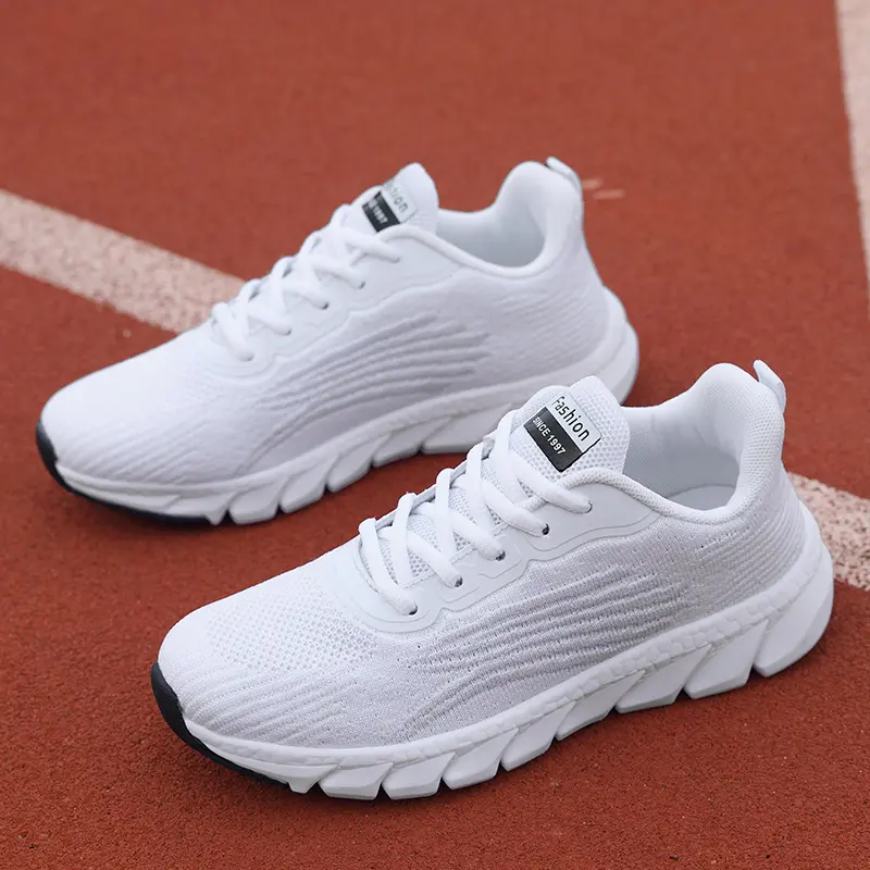 Men'S and Women'S Flying Woven Breathable Running Shoes Couple'S Casual Sneakers
