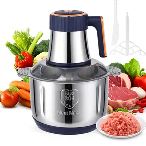 500W High-Power Meat Max Electric Meat Grinder Home Multi-Function Food Processor 4L Large Capacity 5-Speed Adjustment Quick Vegetable Chopping & Meat Mincing Baby Food Puree