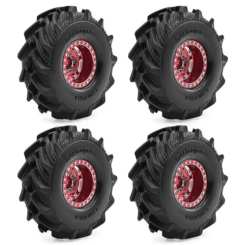 1/18 RC Car Alloy Wheels & Tires - Fit for TRX4M/SCX24/FMS Ascent-18, 1.0 Inch Climbing Tire Skin, High Traction Wear-Resistant, Cross-Border Hot Sale