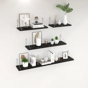 Wall Mounted Shelf, 1/3 Counts No Drill Wall Mounted Shelf, Wall Hanging Shelf for Home Bedroom Kitchen Bathroom Toilet Study Room Decor Decoration Items