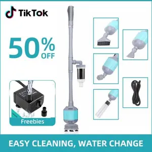 Hygger Aquarium Gravel cleaner Electric Automatic  5-in-1 Electric Fish Tanks Gravel Vacuum Cleaner Set for Removable Vacuum Water Changer Sand Algae Cleaner Filter Changer