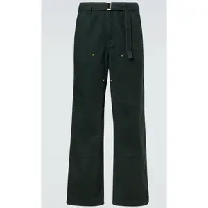 Sacai X Carhartt WIP Forest Green Belted Straight Leg Pants Size 2