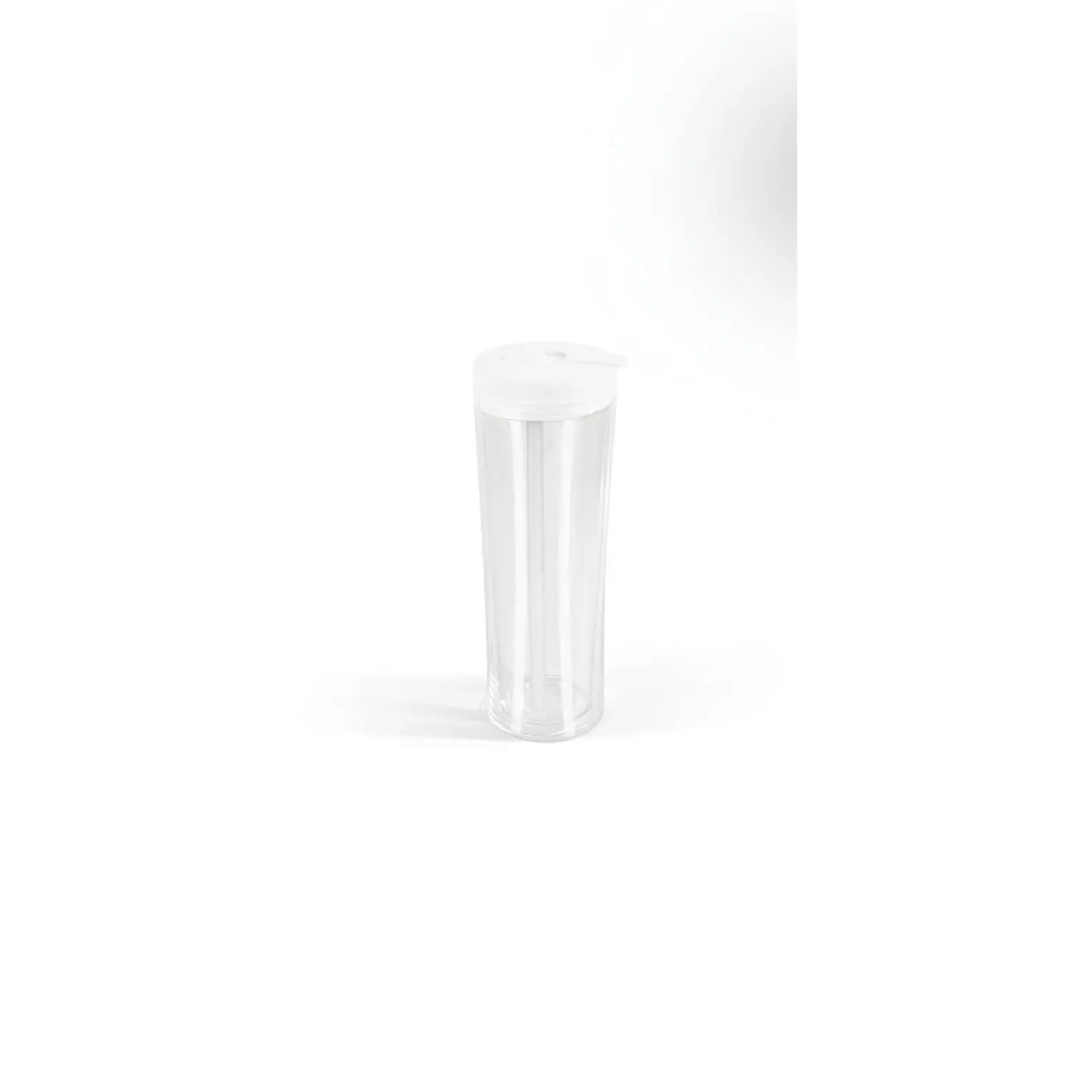 20oz Clear Double Wall Plastic Tumbler with White Lid