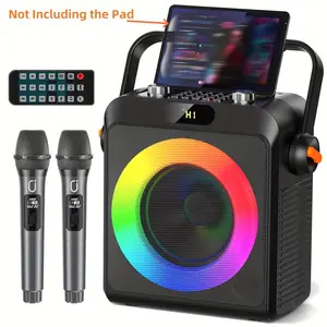 JYX T19-T Karaoke Speaker with 2 Microphones, Karaoke Machine for Adult, Home BT Speaker Karaoke System with RGB Light, Live Streaming Function
