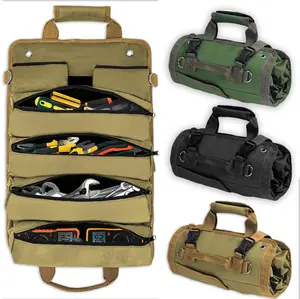 Gifts for Men,Premium Roll Up Tool Bag,Heavy Duty Small Tool Bag Storage with W/Detachable Pouches,Waterproof Oxford Cloth With Shoulder Strap,Gifts for Dad Tool Roll Organizer For Motorcycle,Truck,SUVs,Sedans,Electrician,Mechanics etc