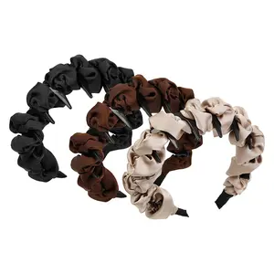 2-Piece Silk Wrapped Wide Toothed Braided Headband Set, Easily Create a Higher Crown & Slimmer Face, for Washing and Bathing to Prevent Hair Scattering | Mother's Day Gift