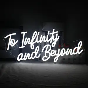 Infinity & Beyond Neon Sign, USB Plug LED Neon Light, Wall Mounted Neon Sign, Decorative Lamp for Home Wall Decoration, Party Atmosphere