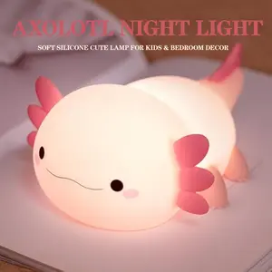 Axolotl Gifts, Cute Axolotl Night Light for Kids, Animal Silicone Nursery Night Lamp, Cute Room Decor Night Light for Kids Girls Boys Birthday Christmas Gifts,Christmas Gift New Year Gift