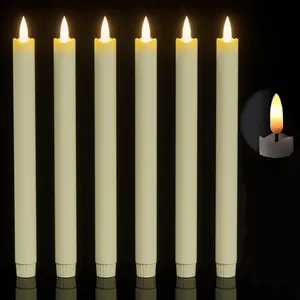 Flameless LED Candles - Battery Operated Flickering Candles for Wedding, Home, and Holiday Decor Lighting (6-Pack)