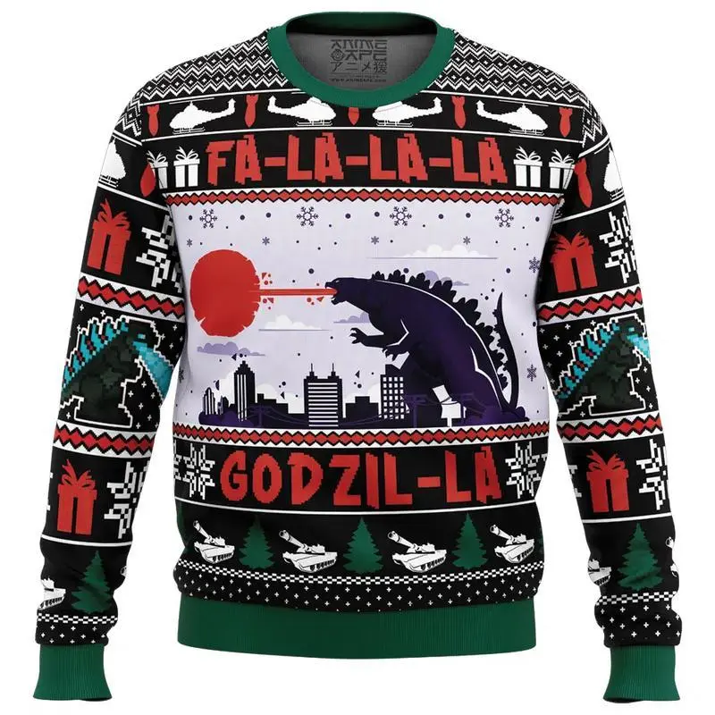 FaLaLaLa Godzil-la Ugly Christmas Sweater, Gift For Him And Her, Christmas Gift FaLaLaLa Godzil-la Ugly Christmas Sweater, Gift For Him And Her, Christmas Gift