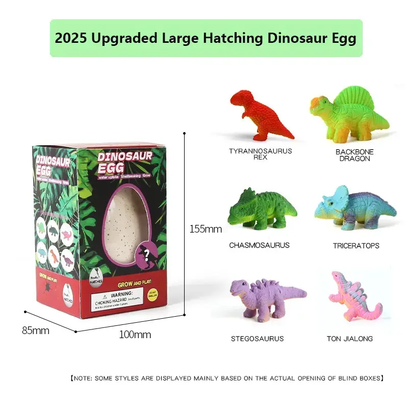 Giant Water-Growing Dinosaur Egg Blind Box - Soak-to-Hatch Collectible Toy with 6 Random Dino Eggs, Kids’ Easter Gift