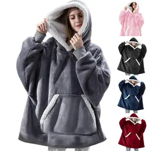 Cozy Blanket Hoodie Wearable Sherpa Oversized Flannel Hoodie for Adults Women Men Long Sleeve Cozy Comfort Ideal Birthday Gifts for Moms and GirlsRAIMENTRY