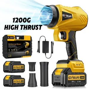 Turbo Jet Blower 200W Cordless Leaf Blower with 1200G Airflow Dual Battery Fast Charging Lightweight Ergonomic Design for Home Garden Maintenance