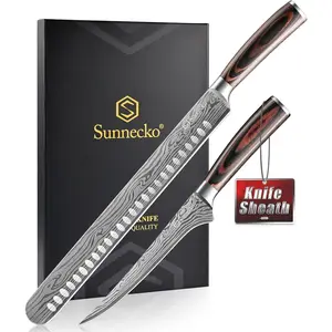 BBQ Carving Knife Set, Slicing and Boning Knife for Meat Cutting,German High Carbon Stainless Carving Knife for Meat and Turkey.