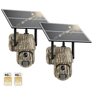 2Pack 4G LTE Cellular Solar Security Camera 2K HD Video 360° View 10400mAh No WiFi Security Cameras Remote APP Controlled Waterproof MotionActivated NightVision, Data Refill Required for Unlimited 4G Data Usage