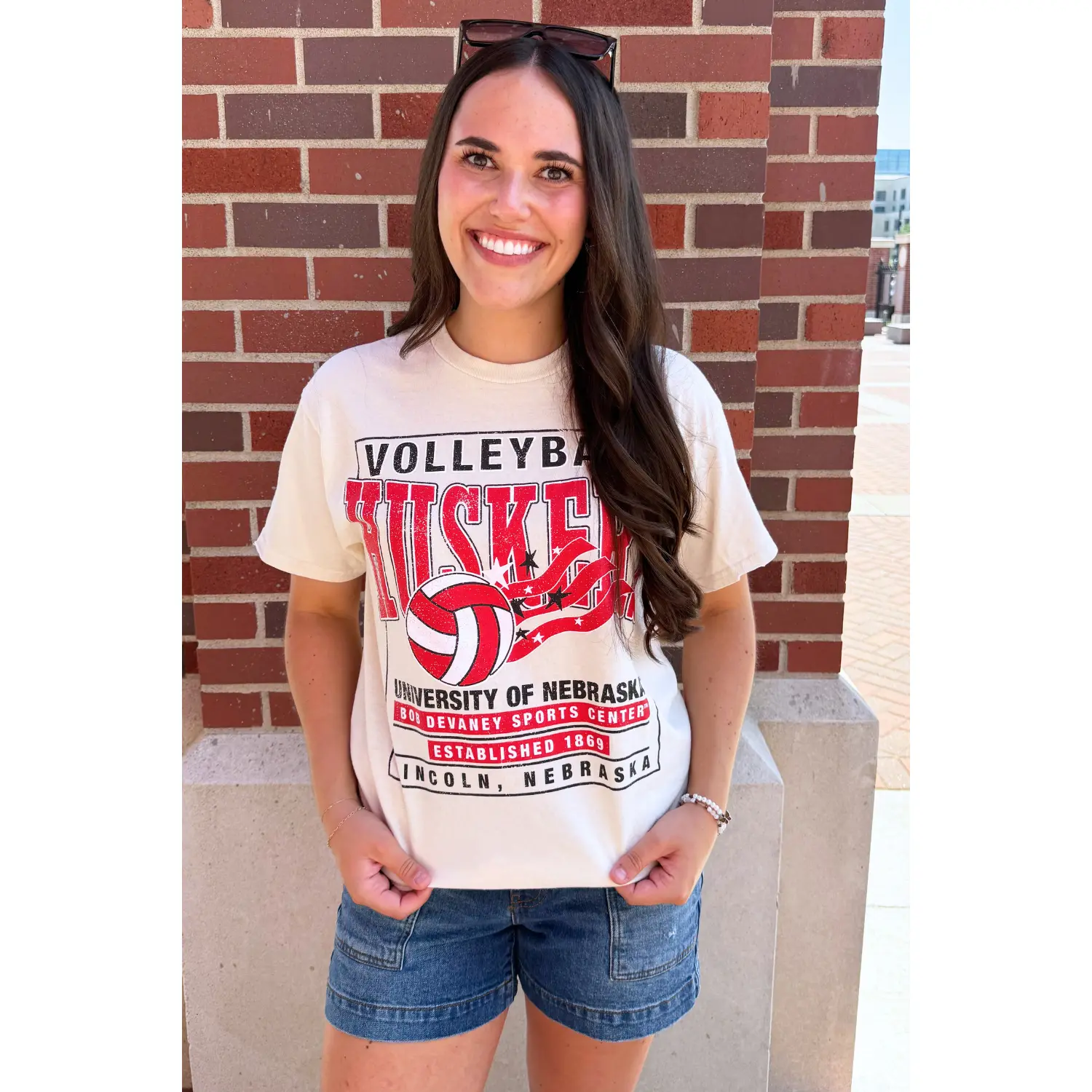 Nebraska Huskers Volleyball Stars Thrifted Tee
