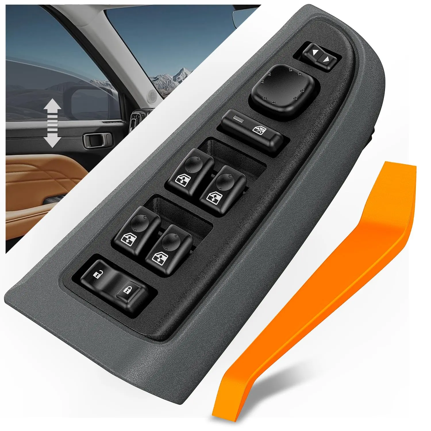 Nilight Power Master Window Switch with Black Bezel - Vehicle Accessories, Replacement for 2003-2007 Chevrolet Silverado 1500/2500/3500, Avalanche, Suburban, Tahoe, Cadillac Escalade, GMC Sierra, Yukon