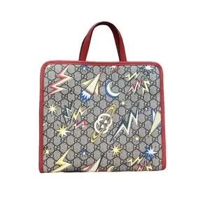 Pre-owned GUCCI Tote Bag with Celestial Print and GG Logo Perfect for Everyday Use and Stylish Outfits Authentic Accessory