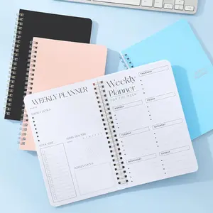 Weekly Planner Notebook, 1 Count Spiral Day Plan Notebook, 52 Weeks Agenda Journal, Stationery Supplies for Home School Office, Spiral Bound Planner, Productivity Planner