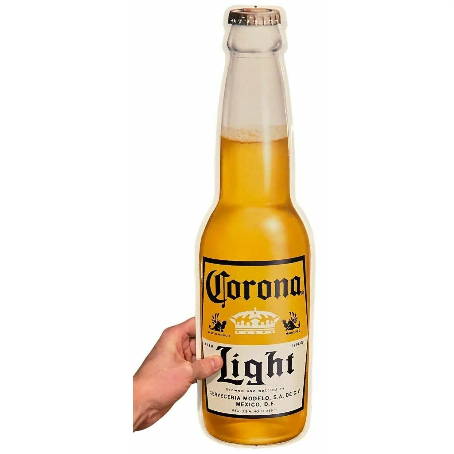 Corona Light Metal Tin Beer Bottle Bar Pub Sign 22” X 6”  Garage Mancave Room