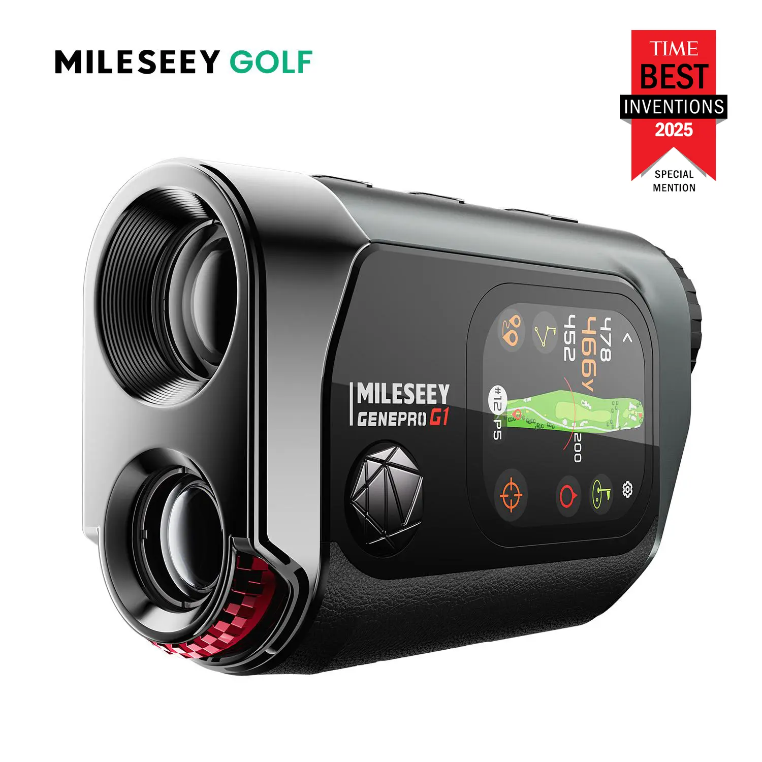 Mileseey GenePro G1 Touchscreen GPS Laser Rangefinder, Golf Accessories featuring 43000+ Courses, Slope Function, 6X Magnification & Red-Green Display