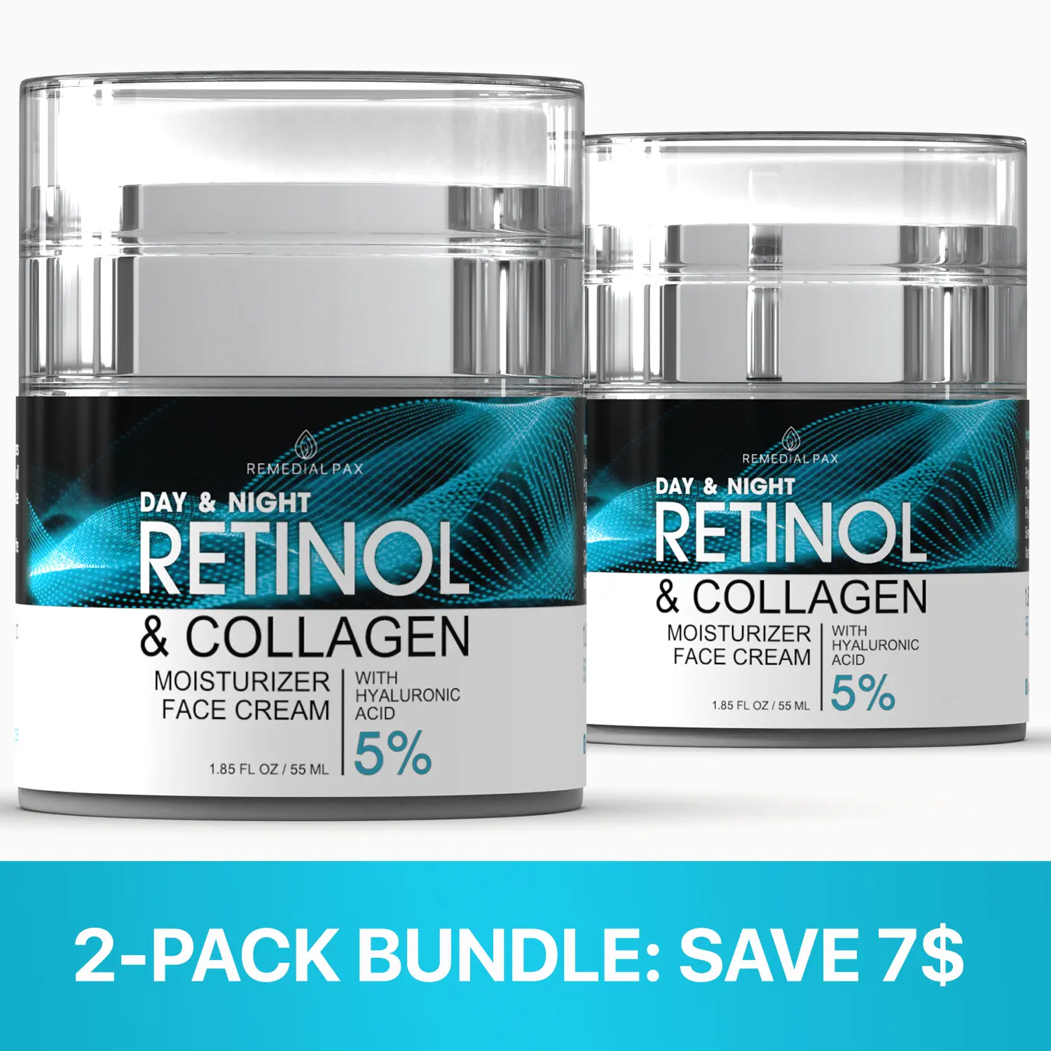 2-Pack Remedial Pax – Retinol & Collagen Moisturizer  for Face Vitamin E – Day & Night Anti-Aging Gentle Radiant Gentle Radiant Gentle Radiant cream