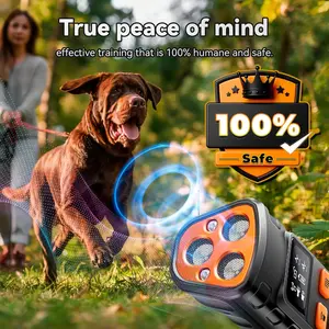 Dog Bark Deterrent Devices【Upgraded Smart Display, 3X Ultrasonic Pet Gentle Anti Barking Device for Dogs,Stop Neighbors Dogs from Barking,Indoor Outdoor Bark Control for Dog Training