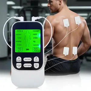 Dual Channel TENS EMS Unit Large Screen 10 Modes 30 Levels Intensity Muscle Stimulator, Rechargeable Electric Pulse Massager TENS Machine for Lower Back Neck Shoulder Pain Relief with 4 Pads