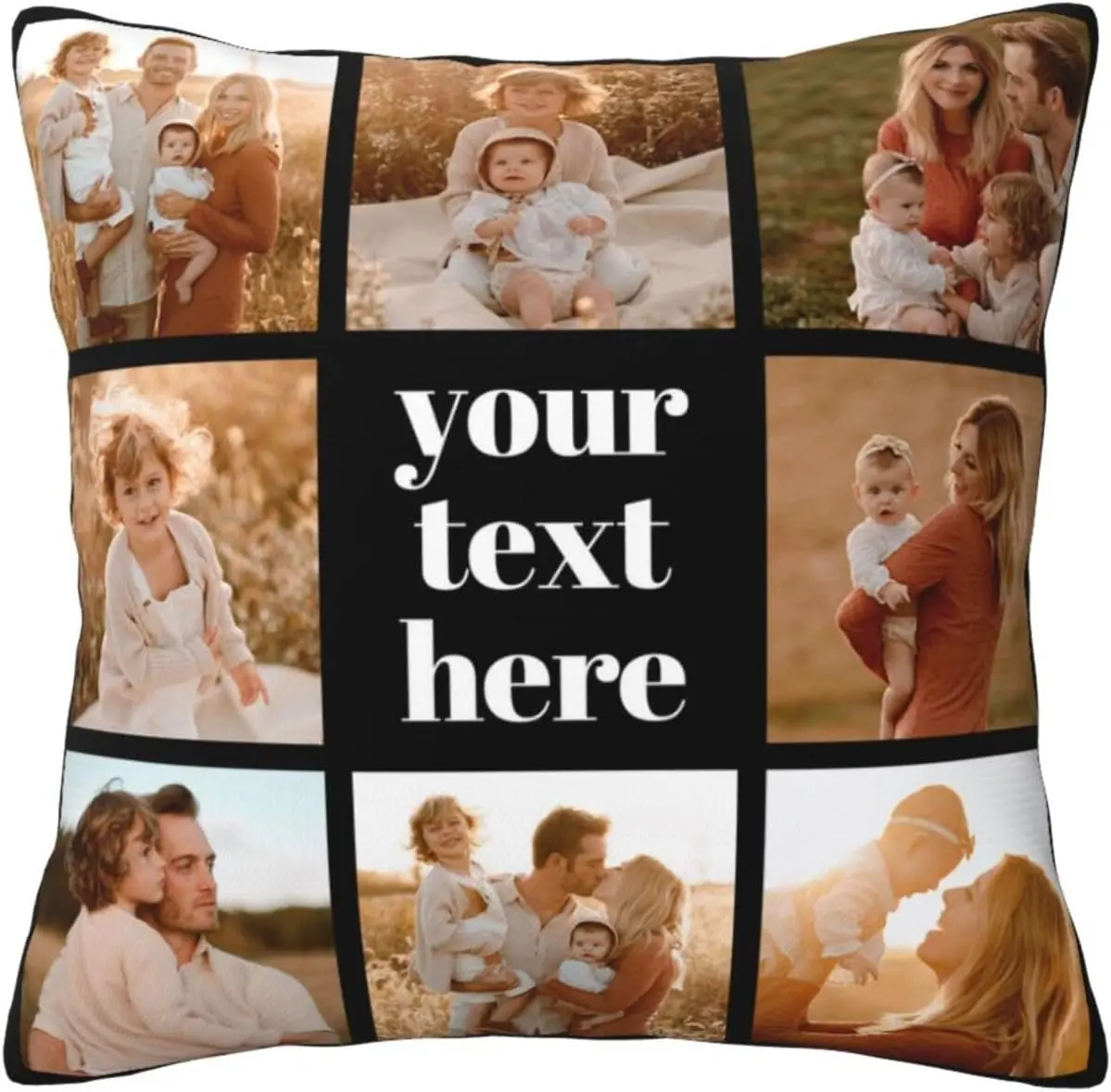 Custom Photo & Text Pillow Cover - Personalized Throw Pillowcase, Decor Inspo Soft Furnishing, Valentine’s Day Anniversary Gift for Women